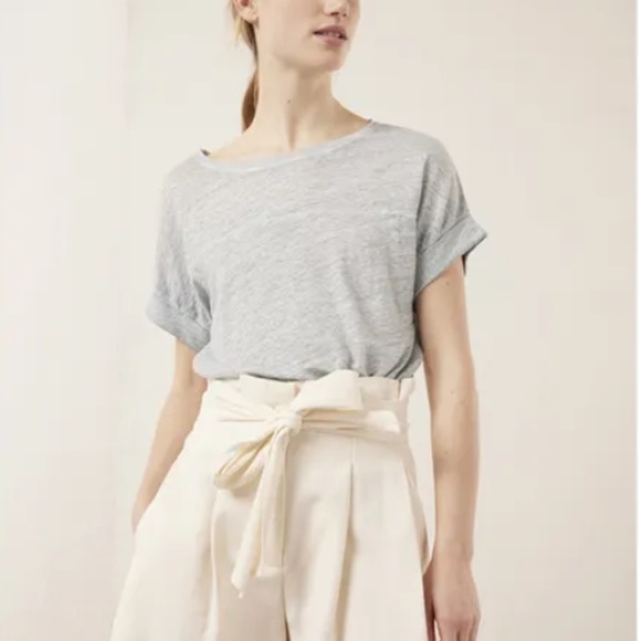 Vanessa Bruno Ricardo Cotton Linen Tie Waist Shorts - Picture 3 of 9